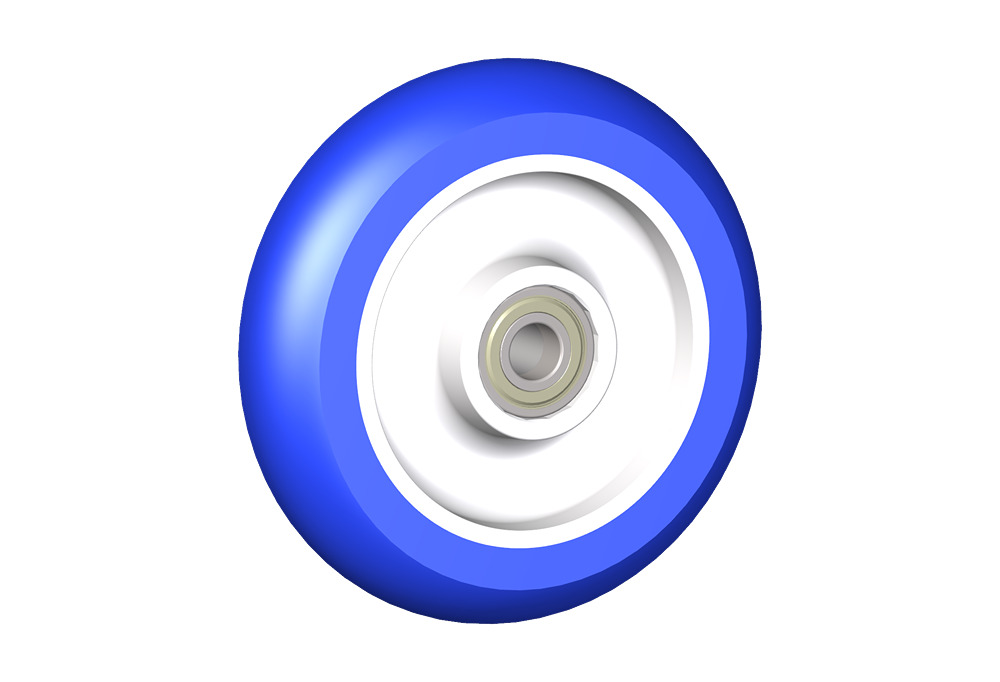 Wheels series AK ADYNIL KONVEX - Wheels coated in elastic cast polyurethane 87Sh.A with convex tread; wheel centre in polyamide 6.